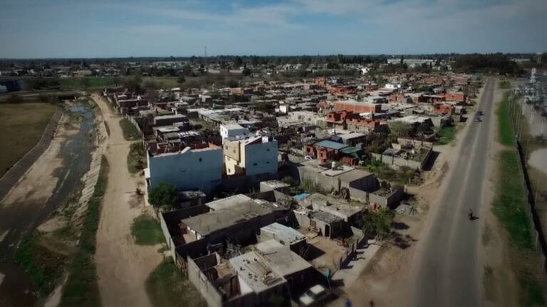 Desde el drone se pueden ver las construcciones de más de dos pisos.