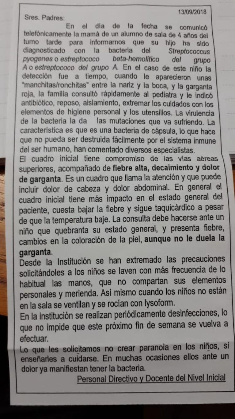Desde el Ministerio de Salud descartan que haya casos de angina bacteriana en Córdoba