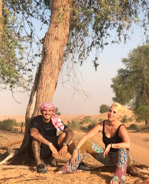 Desierto, playa y lujos, en las vacaciones de los Icardi-Nara.