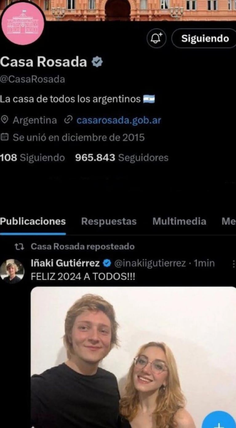 Desplazaron a Iaki Gutirrez por un posteo errneo en las redes de Casa Rosada