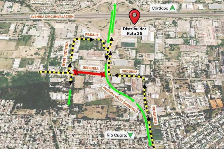 Desvíos en la Vélez Sársfield por la obra del viaducto.