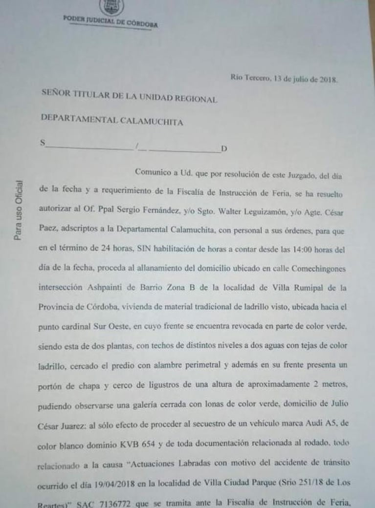 Detuvieron a Julio César Suárez, ex jefe de la Policía de Córdoba