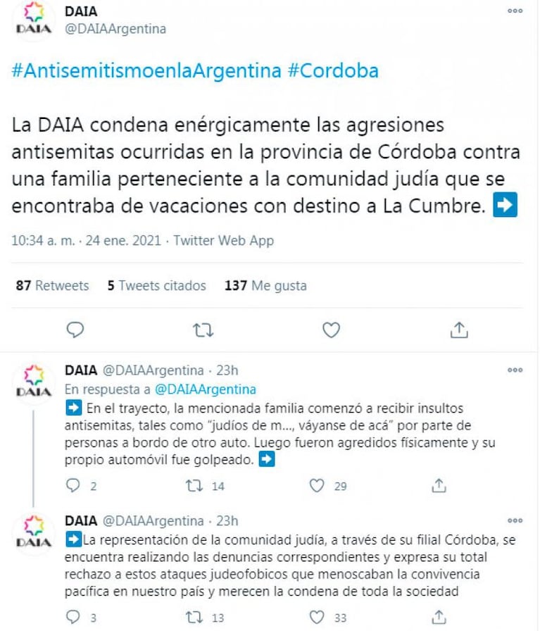 Detuvieron a los antisemitas que agredieron brutalmente a una familia judía en Córdoba