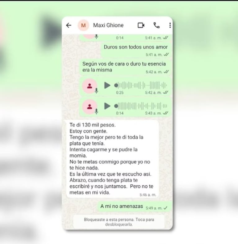 Detuvieron a Maxi Ghione: los chats con el taxi boy que lo denunció por secuestro y amenazas