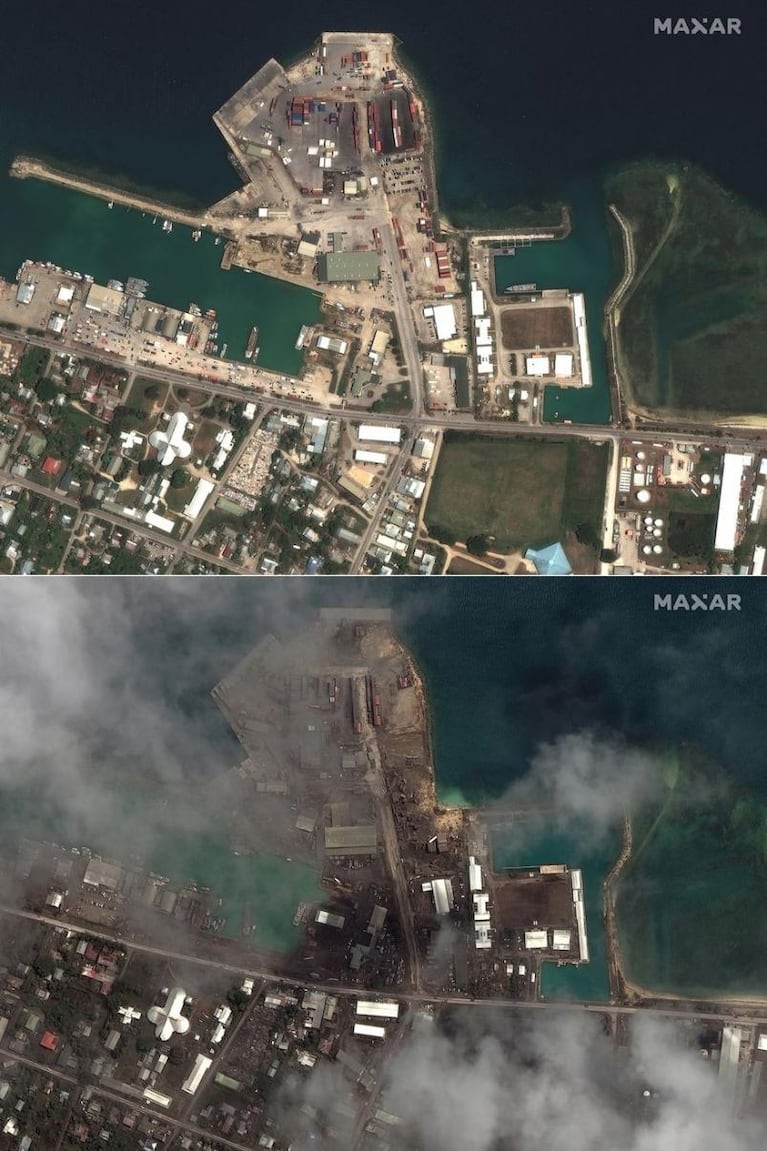 Devastación en Tonga: el tsunami arrasó todas las casas de una isla y crece el número de muertos