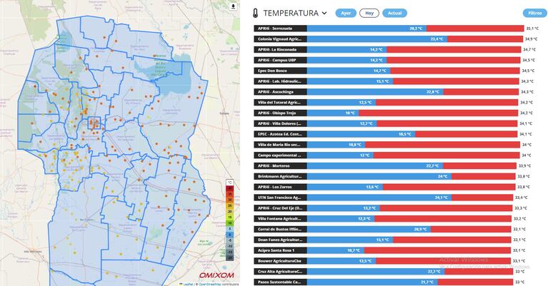 Día de verano: el lugar de Córdoba que llegó a 35° en pleno invierno