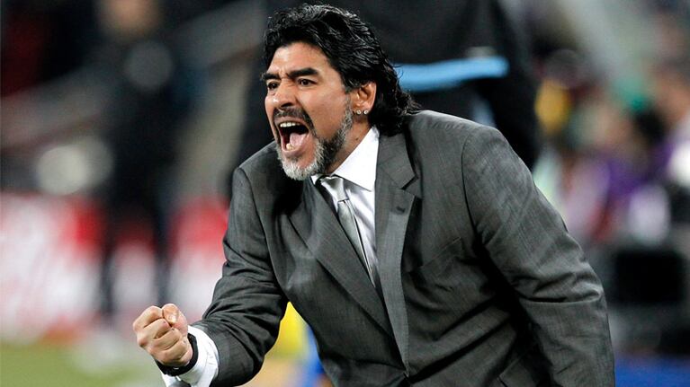 Diego Maradona, cuando fue técnico de la Selección.