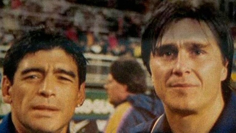 Diego Maradona y Julio Toresani en Boca.