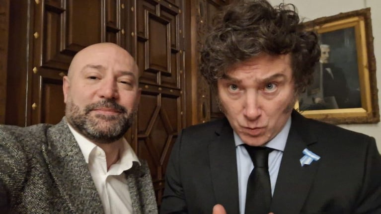 Diego Spagnuolo junto al presidente Javier Milei.