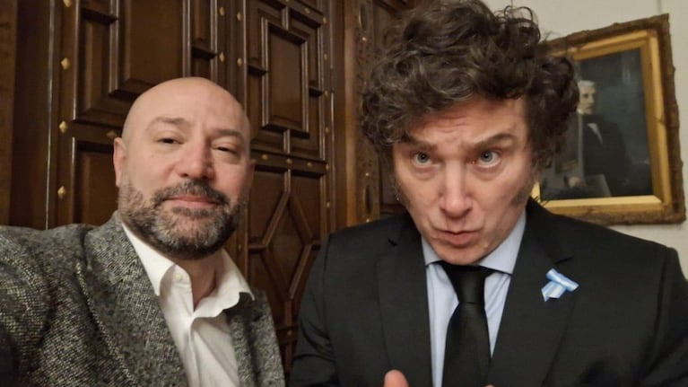 Diego Spagnuolo junto al presidente Javier Milei.