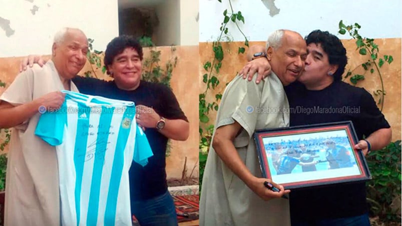Diego visitó al árbitro del recordado Argentina-Inglaterra de 1986.