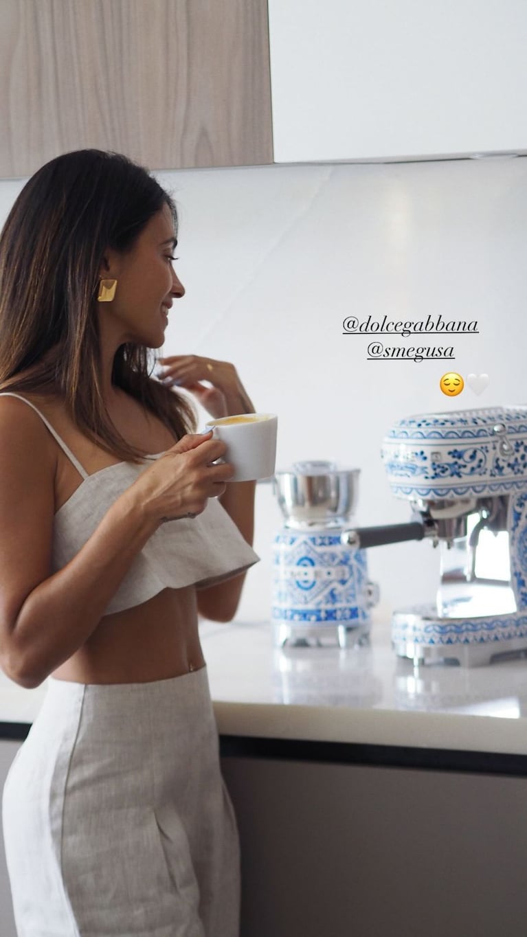 Diseño de lujo: la excéntrica cafetera que le regalaron a Antonela Roccuzzo