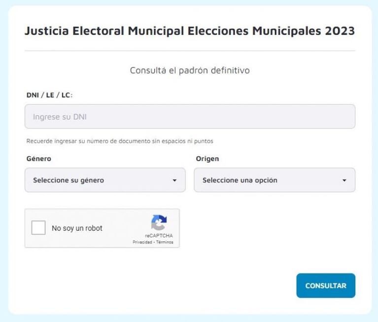 Dónde voto: el padrón para las elecciones a intendente de Córdoba