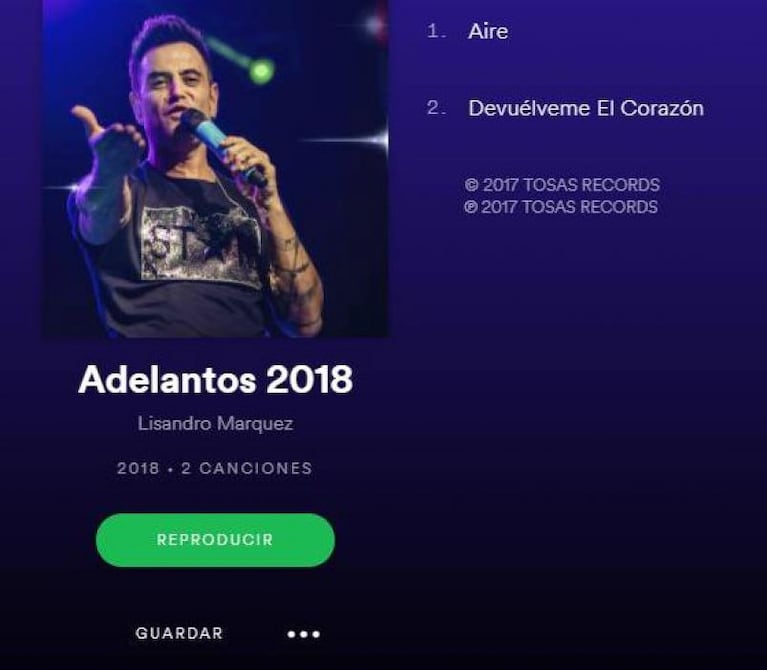 Dos adelantos de Lisandro Márquez en Spotify