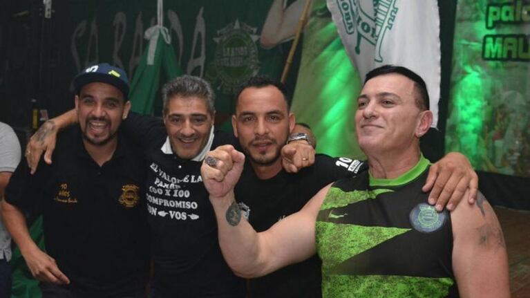 Dos de los imputados, junto a los líderes del Surbacc.