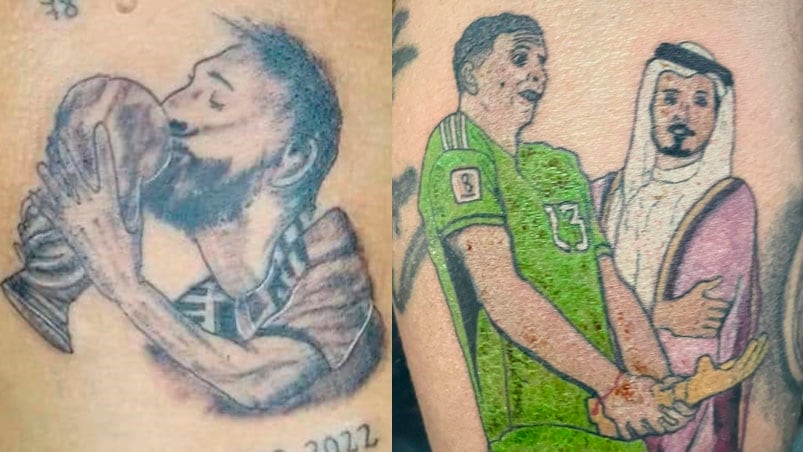 Dos de los peores tatuajes de los hinchas por Argentina campeón.