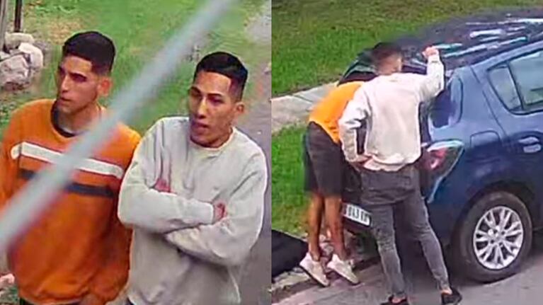 Dos delincuentes robaron la rueda de auxilio de un auto en Córdoba.