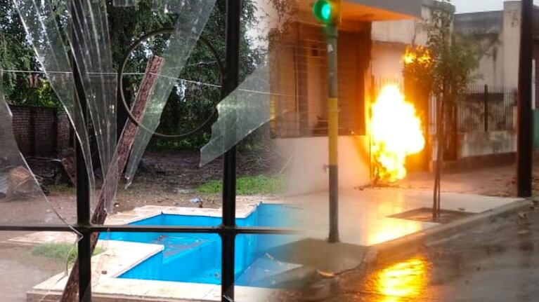 Dos rayos provocaron destrozos en la ciudad.