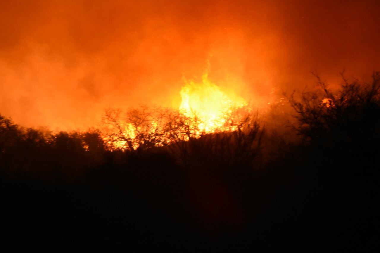 Dotaciones de bomberos y aviones hidrantes combaten las llamas. Foto: Lucio Casalla / ElDoce.tv