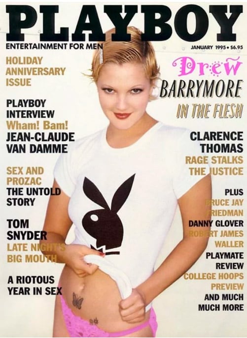 Drew Barrimore, otra actriz tapa de Playboy.