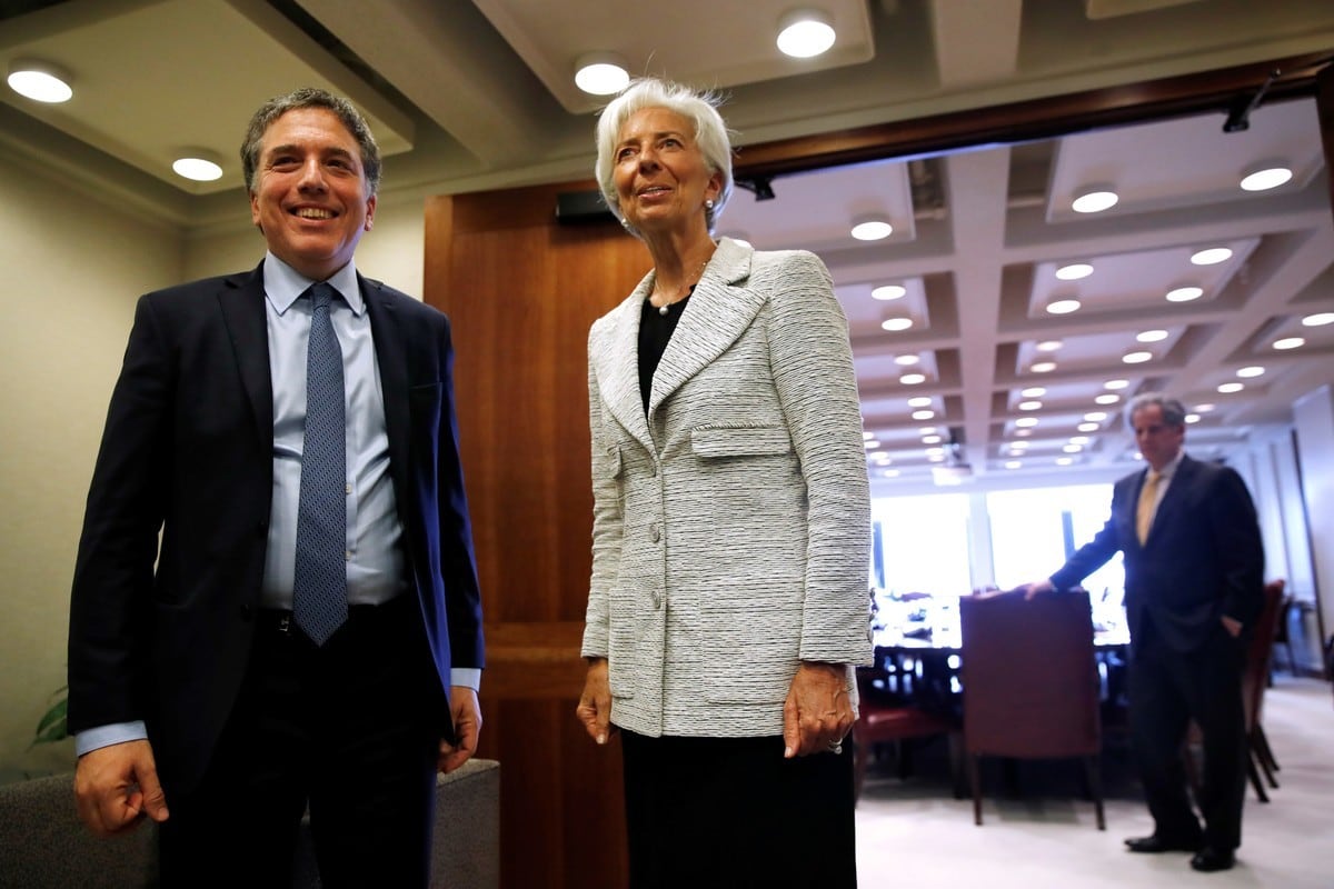 Dujovne y Lagarde, durante una de las reuniones claves por el préstamo.