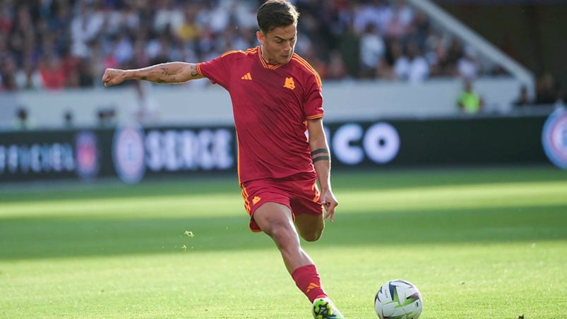 Dybala marcó un golazo pero salió con molestias físicas. Foto: Prensa Roma.