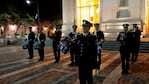 Efectivos de la fuerza de seguridad rindieron honores a la Bandera.