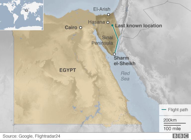 Egipto: Se estrelló un avión ruso y murieron 227 personas