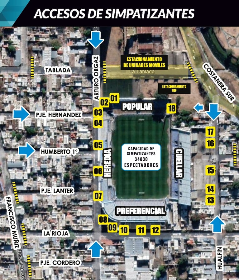 El acceso de la hinchada pirata al Gigante de Alberdi.