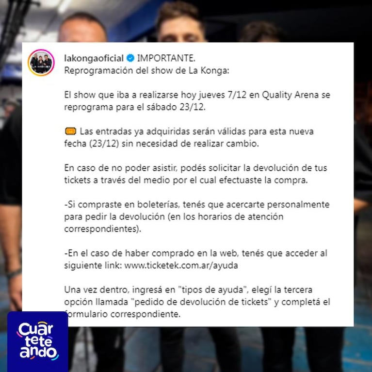 El accidente que vivió La Konga en el avión: "Nunca vivimos algo así"