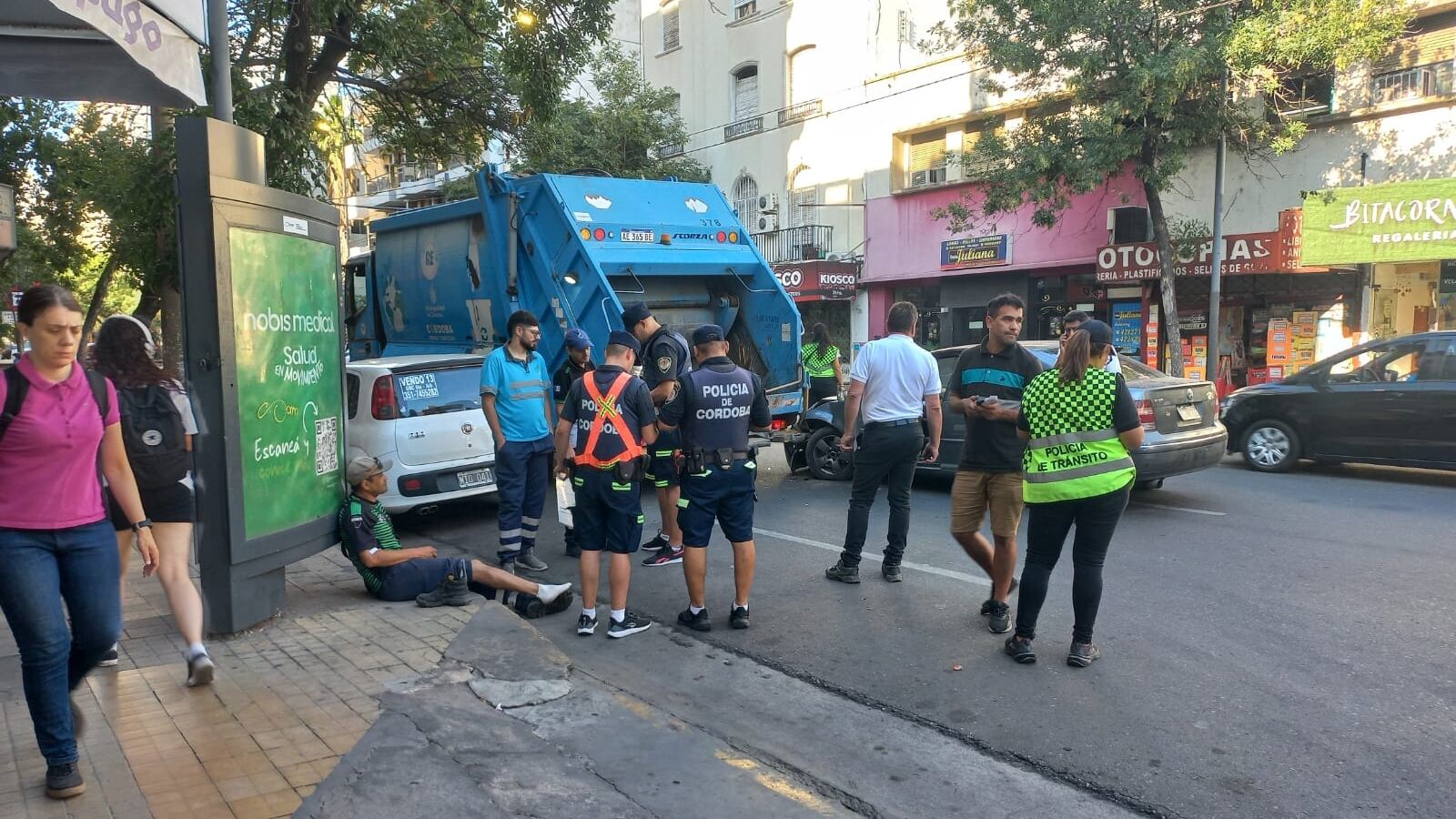 El accidente sucedió en pleno centro de la ciudad de Córdoba.