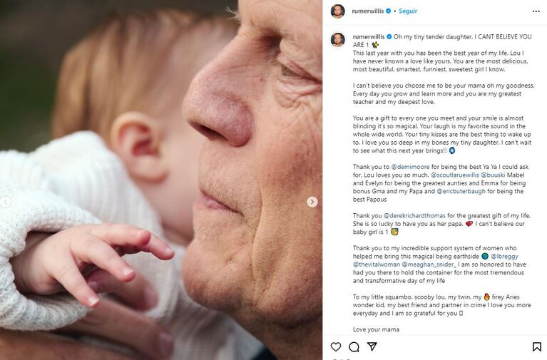 El actor Bruce Willis, junto a su nieta Louetta. (Foto: Instagram/rumerwillis)