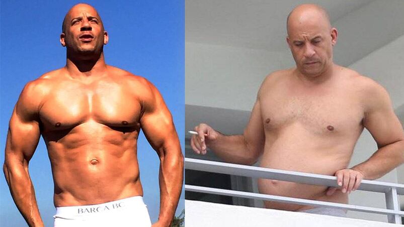 El actor de Rápido y Furioso cambió los músculos por panza. 