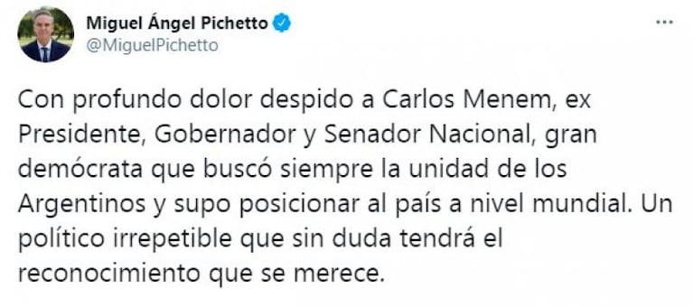 El adiós a Menem: los mensajes de Alberto Fernández, Mauricio Macri y Juan Schiaretti