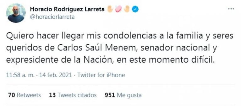 El adiós a Menem: los mensajes de Alberto Fernández, Mauricio Macri y Juan Schiaretti