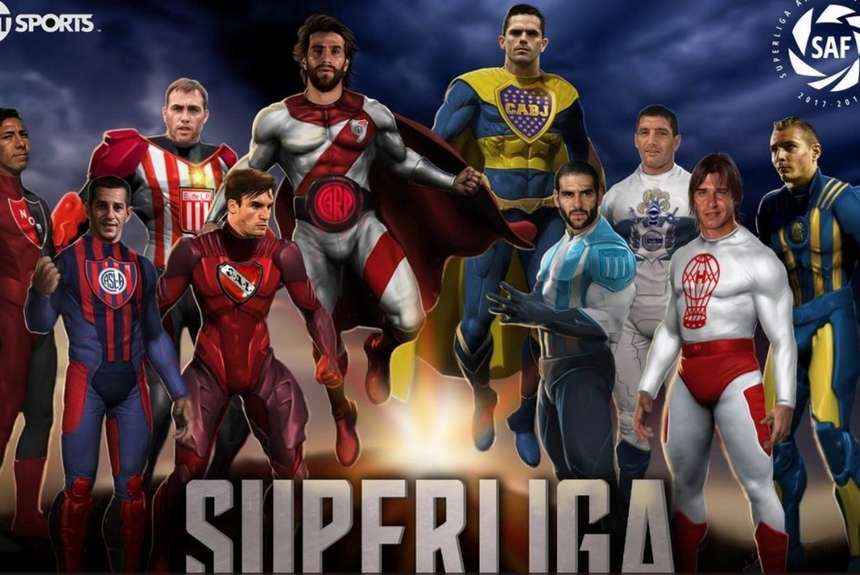 El afiche de los superhéroes de la Superliga. 