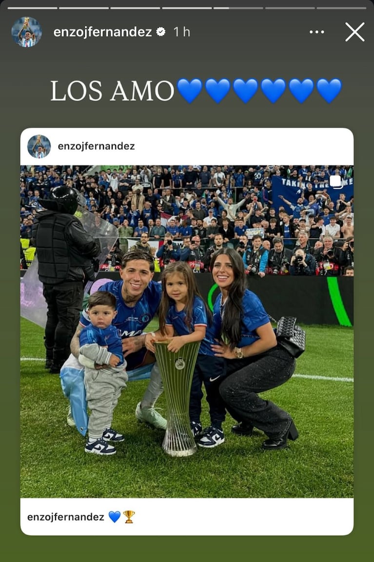 El agradecimiento de Enzo a Valu y sus hijos.
