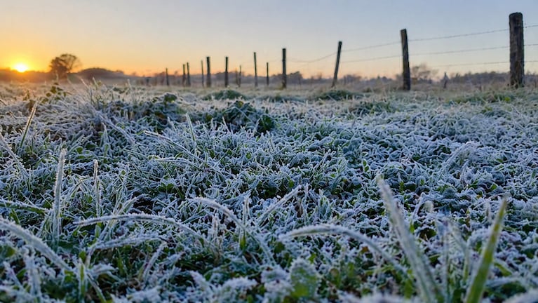El amanecer del lunes, con mucho frío.