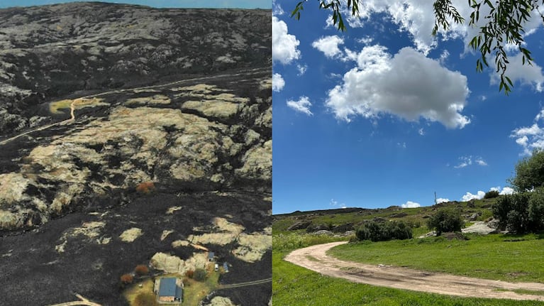 El antes y después de la Quebrada del Condorito.