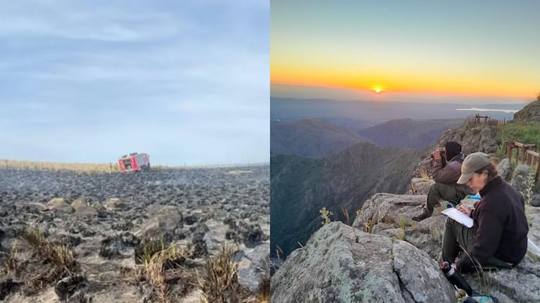 El antes y el después de la Quebrada del Condorito.
