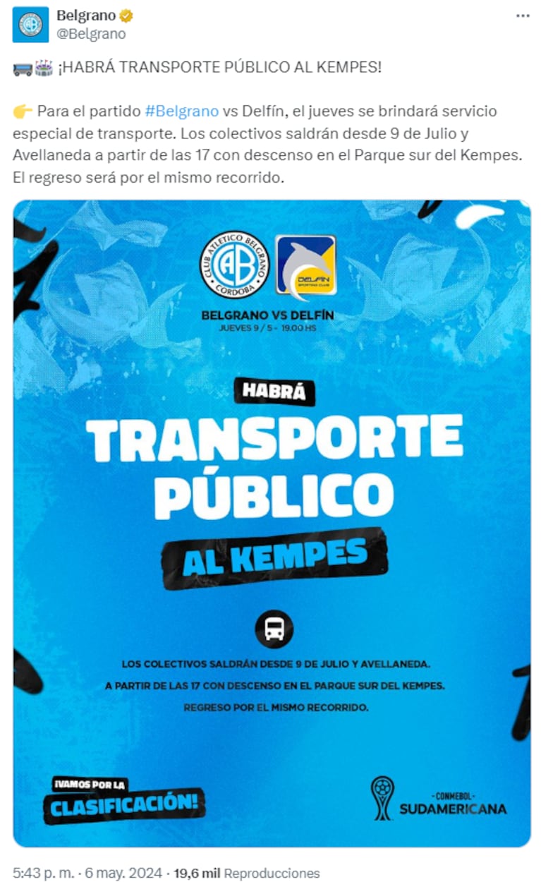 El anuncio que hizo Belgrano antes de que UTA confirmara el paro de colectivos.