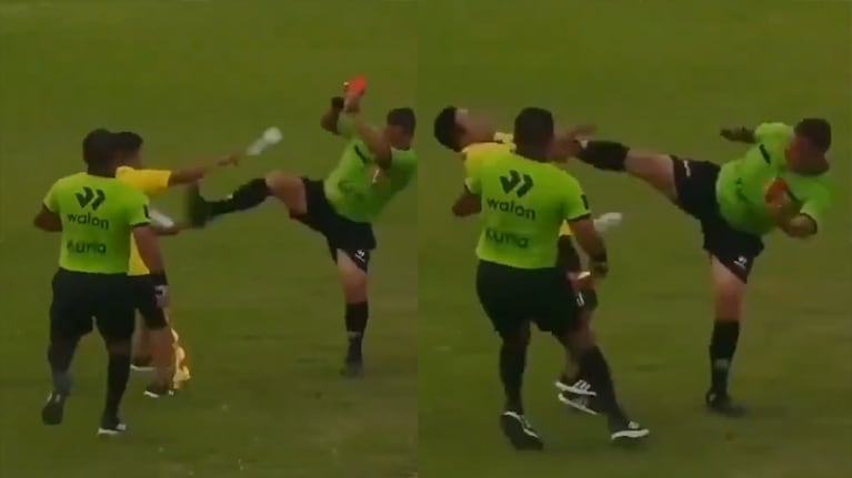 El árbitro se defendió de una potencial agresión.