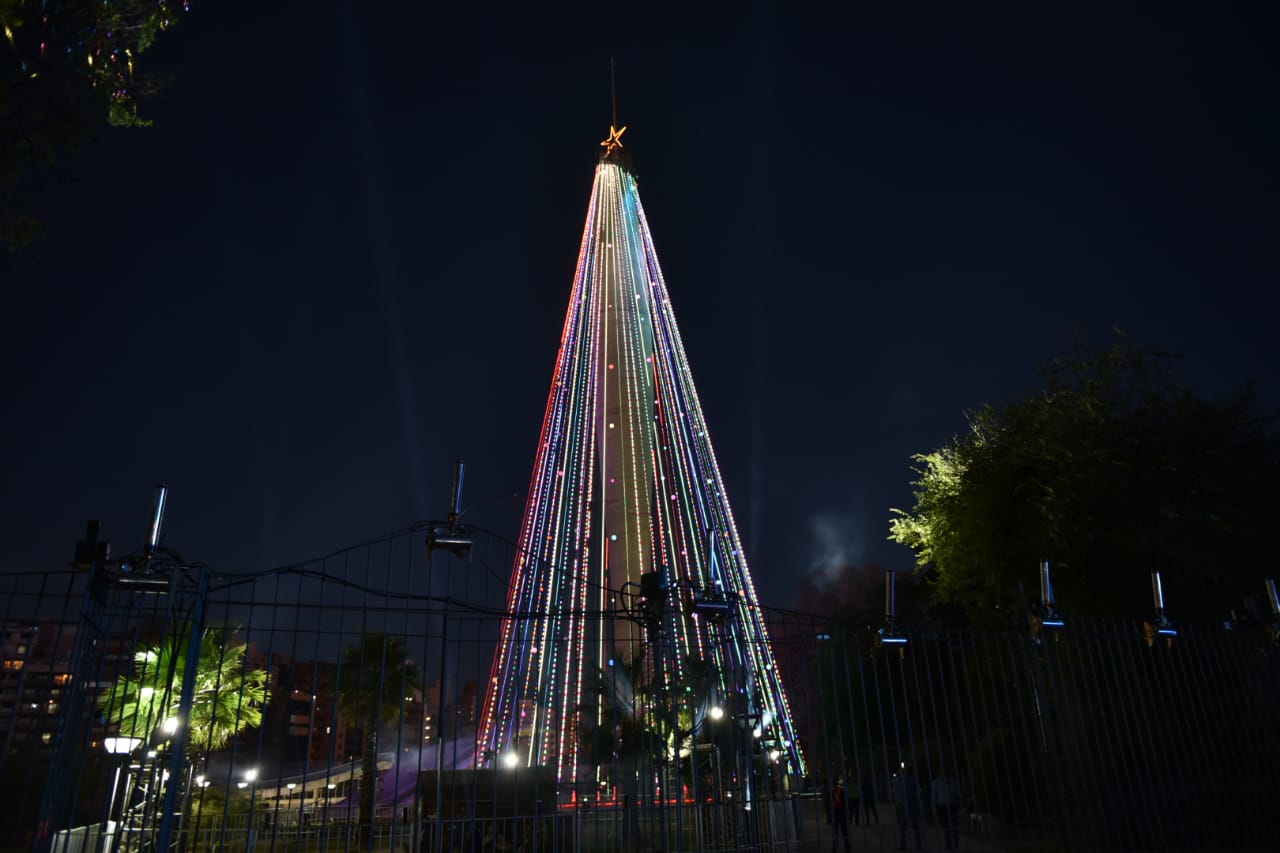 El árbol instalado en el Faro del Bicentenario es uno de los más grandes de Sudamérica. Foto: Maxi López / ElDoce.tv