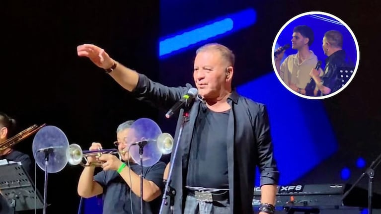 El artista cantó junto a su hijo y causó un momento emotivo.