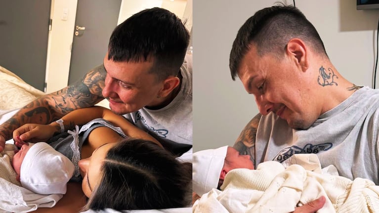 El artista compartió en sus redes sociales, las primeras postales junto a su hijo recién nacido.