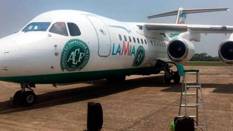 El avión de LAMIA que se accidentó en Colombia.