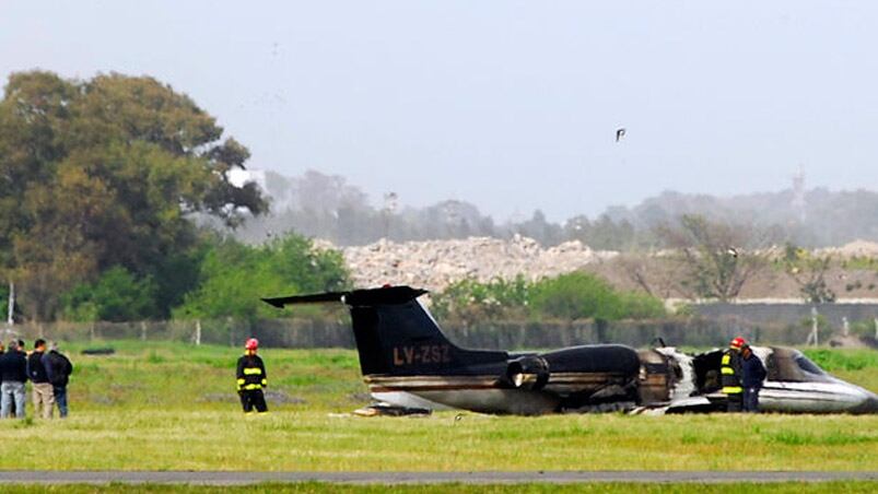 El avión de Zanzot que se quemó misteriosamente.