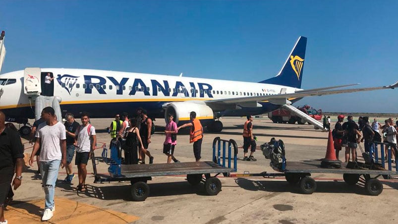 El avión estaba a punto de despegar.