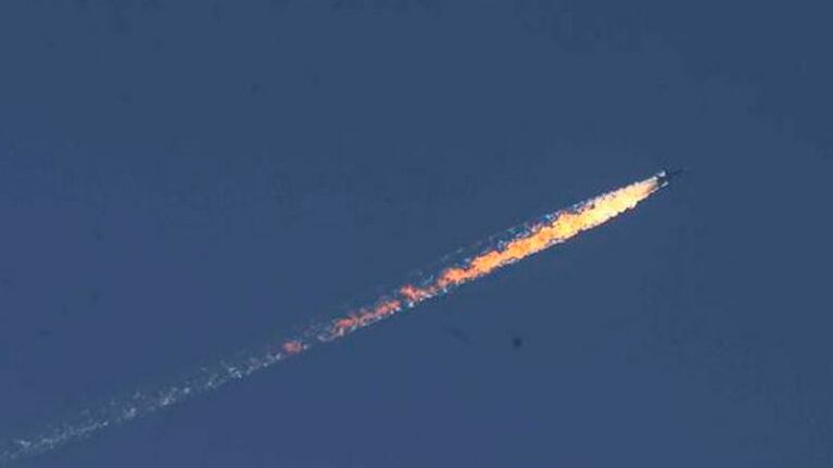 El avión ruso que Turquía bajó en la frontera con Siria.