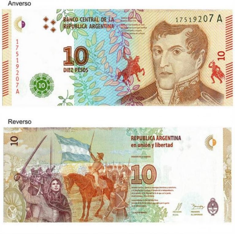 El Banco Central lanzó el nuevo billete de 10 pesos